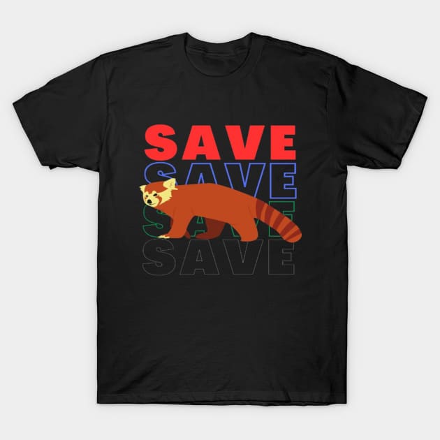 Save Red Panda T-Shirt by Jerry the Artist